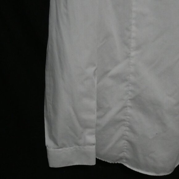 H&M | large | Slim Fit | White Long Sleeve Dress Shirt | Black Buttons - Picture 12 of 14